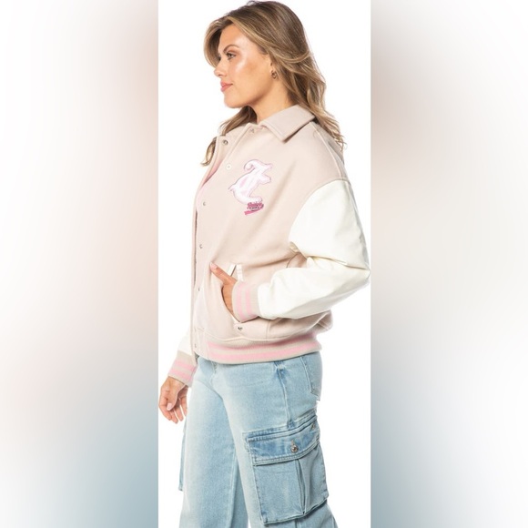 Juicy Couture Pink and Cream Varsity Jacket - Picture 4 of 7